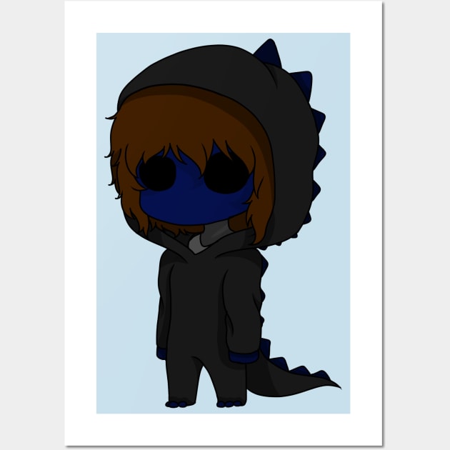 eyeless jack dinosaur chibi Wall Art by LillyTheChibi